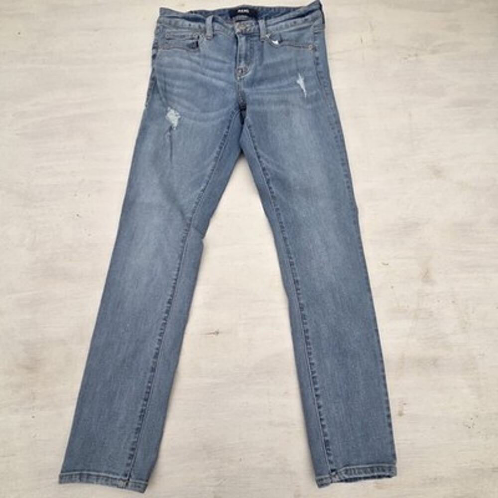 Aeropostale Aero Womens Low Rise Jeans Dark Wash Blue Size 8 Short Distressed